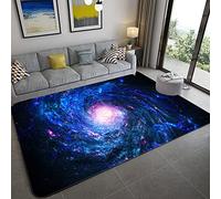 Tapis pour Enfants 3D Ciel Etoilé Univers Star Galaxie Tourbillon Tapis Salon Chambre Décoration Fille Garçon Adulte Moderne Antidérapant Tapis Rampant (Couleur 1,90×150 cm)