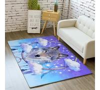 Tapis pour Enfants Antidérapant Doux Lavable, Cartoon Attrape-rêves Lune Étoile Tapis de Sol Chambre Chambre d'Enfant Salle de Jeux Salon, Tapis Décoratif pour Garçons Filles, 50x80 cm, Color 3