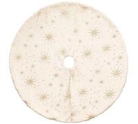 Tapis pour sapin de Noël motifs étoiles dorées - Diam 90 cm