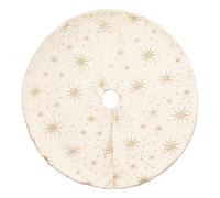 Tapis pour sapin de Noël motifs étoiles dorées - Diam 90 cm