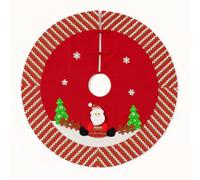 Tapis pour Sapin de Noël Rond 90 cm | Jupe Couvre-Base Arbre Noël Rouge décoration de Noël