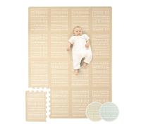 Tapis Puzzle élégant bébé 1,7 x 1,2 m Hygge Sand - 16 Dalles XL avec Bords, épais & Doux, sans substances nocives, inodore, Facile d'entretien, Emballage sans Plastique.