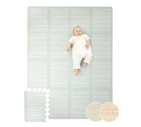 Tapis Puzzle stylé bébé 1,7 x 1,2 m Hygge Beige - 16 Dalles XL avec Bords, épais & Doux, sans substances nocives, inodore, Facile d'entretien, Emballage sans Plastique.