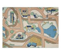 TAPIS REBEL ROADS Playtime 32 Petite ville antidérapant pour enfants - beige / vert 95x133 cm