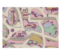 TAPIS REBEL ROADS Playtime 63 Petite ville antidérapant pour enfants - rose / beige 95x133 cm