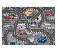 TAPIS REBEL ROADS Racers 97 Rues voitures antidérapant pour enfants - gris 95x200 cm