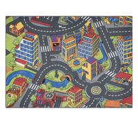 TAPIS REBEL ROADS Town life 97 Grande ville rues antidérapant pour enfants - gris 95x133 cm