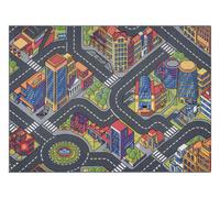 TAPIS REBEL ROADS Urban life 97 Métropole rues antidérapant pour enfants - gris 95x133 cm