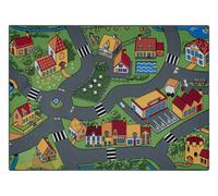 TAPIS REBEL ROADS Village life 90 Pays antidérapant pour enfants - gris 140x200 cm