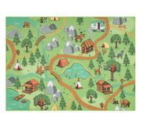 TAPIS REBEL ROADS Wild life 90 Forêt animaux antidérapant pour enfants - vert 95x200 cm