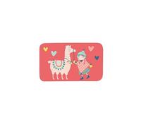 tapis rectangle 45 x 75 cm velours imprime happy lama