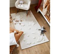 Tapis rectangle relief lune et étoiles beige TU