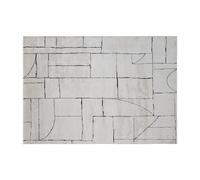 Tapis rectangulaire à motifs géométriques blanc cassé et noir 160 x 230 cm ENVY
