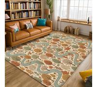 Tapis rectangulaire à poils courts en éponge douce et résistante aux taches pour salon, chambre à coucher, dortoir, cuisine, décoration 1,5 x 2,1 m