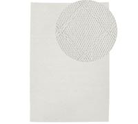 Tapis Rectangulaire Blanc en Laine et Coton pour Chambre ou Salon au Style Scandinave 140 x 200 cm Beliani