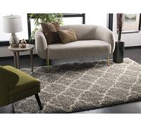 Tapis rectangulaire d'intérieur hirsute tissé , collection Hudson Shag, SGH282, en gris / ivoire, 91 X 152 cm pour le salon, la chambre ou tout autre espace intérieur par SAFAVIEH.