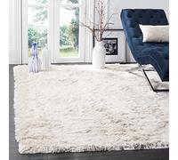 Tapis rectangulaire d'intérieur hirsute tissé , collection Paris Shag, SG511, en ivoire, 91 X 152 cm pour le salon, la chambre ou tout autre espace intérieur par SAFAVIEH.