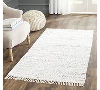 Tapis rectangulaire d'intérieur moderne tissé plat, collection Tapis de chiffon, RAR121, en ivoire / multi, 91 X 152 cm pour le salon, la chambre ou tout autre espace intérieur par SAFAVIEH.