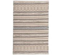Tapis rectangulaire en coton coloris marron, blanc, Noir - Largeur 60 x longueur 90 cm- JUANIO - Marron G