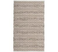 Tapis rectangulaire en coton tressé coloris marron, blanc, Noir - Largeur 70 x longueur 140 cm- JUANIO - Marron G