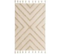 Tapis rectangulaire en coton tressé coloris naturel - Largeur 110 x longueur 170 cm- JUANIO - NATUREL G