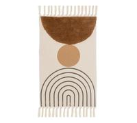 Tapis rectangulaire - JUANIO - À franges avec pompons - Imprimé - 50% coton/50% polyester - 80 x 50 cm