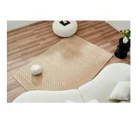 Tapis rectangulaire moderne avec motif géométrique en relief - NAZAR RUGS - Bianca - Beige - 200x290 cm
