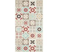 Tapis Rectangulaire Motifs Carreaux de Ciment, 80 X 150cm, multicolore