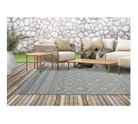 the carpet Calgary - Tapis d’intérieur Durable, Facile à Nettoyer, idéal pour Salon, Chambre, Cuisine ou entrée, également adapté à l’extérieur - Gris Losange - 80 x 150 cm