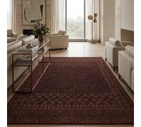 Tapis rectangulaire vintage européen et américain, style persan marocain classique à motifs floraux, en imitation cachemire doux, lavable en machine. Convient pour le salon, la chambre, l'entrée, la s