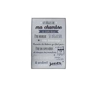 Tapis règles de la chambre enfant 60x90 cm little héros - gris