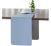 Tapis rembourré, style moderne, lavable, d'extérieur, en cuir, réversible, imperméable, antidérapant, décoratif, 40 x 183 cm, gris-bleu ciel