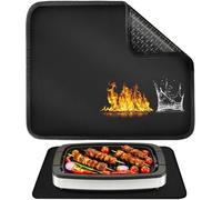 Tapis résistant à la chaleur sous le barbecue avec matériau d'isolation thermique à 4 couches, tapis résistant à la chaleur de 1,5 mm d'épaisseur avec surface ignifuge, fond antidérapant, accessoires