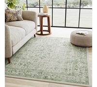Tapis rétro vert lavable 90 x 150 cm Tapis noir antidérapant pour le salon et la chambre à coucher