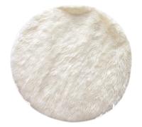 Tapis rond 115 cm imitation fourrure à poils longs LAHTI écru
