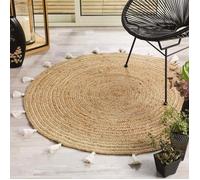 Tapis rond 120 cm jute Shira blanc
