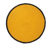 Tapis Rond Ø120cm Style Rétro Coton Jaune Moutarde et Bord Noir - KITTS - ALTOBUY Jaune