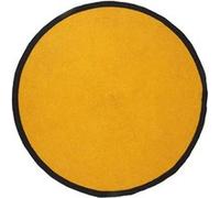 Tapis Rond Ø120cm Style Rétro Coton Jaune Moutarde et Bord Noir - KITTS - ALTOBUY Jaune