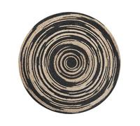 Tapis rond 140 cm beige et noir ARTORA