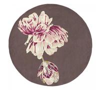 Tapis rond Ø200cm fait à la main en laine motif floral pour salon TRANKI R
