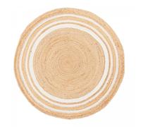 Tapis rond Ø200cm fait main en jute motif uni pour grand salon SUNNY L
