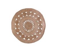 Tapis Rond Ø90cm en Jute Tressée Naturelle Ajourée - NAMDI - ALTOBUY Bois