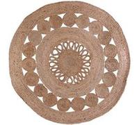 Tapis Rond Ø90cm en Jute Tressée Naturelle Ajourée - NAMDI - ALTOBUY Bois