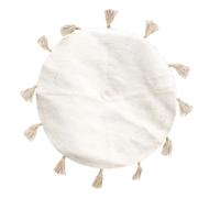 Tapis rond à pompons Happy - Diam. 90 cm - Blanc