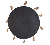 Tapis rond à pompons Happy - Diam. 90 cm - Noir