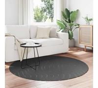 Tapis rond anthracite Ø 120 cm en polyester pour intérieur et extérieur | Antidérapant, lavable en machine, insonorisant, durable, polyvalent pour l'intérieur et l'extérieur