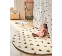Tapis rond Coeur beige imprimé TU