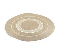 TAPIS rond diamètre de 120cm en fibre Naturelle Jonc de Mer couleur écru ficelle Décoration Bohème