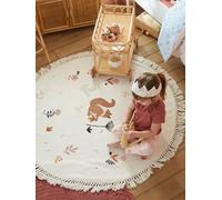 VERTBAUDET Tapis Rond écureuil à Pompons Princesse Nature écru/Multicolore TU