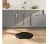 Tapis rond noir 60 cm bambou